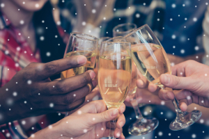 Nieuwjaarsborrel in de sneeuw