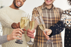 Nieuwjaarsborrel in de sneeuw